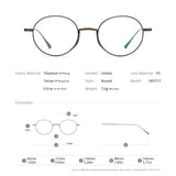 FONEX Pure Titanium Glasses Frame Men Round Eyeglasses F85717