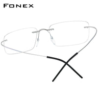 FONEX Titanium Randlose Brille Herren Brillengestell F85707