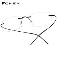 FONEX Titanium Randlose Brille Herren Brillengestell F85707
