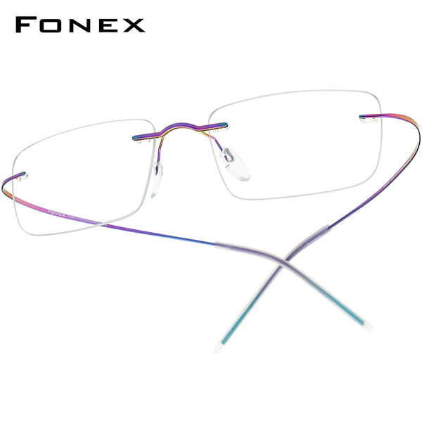 FONEXチタンリムレスメガネメンズ眼鏡フレームF85707