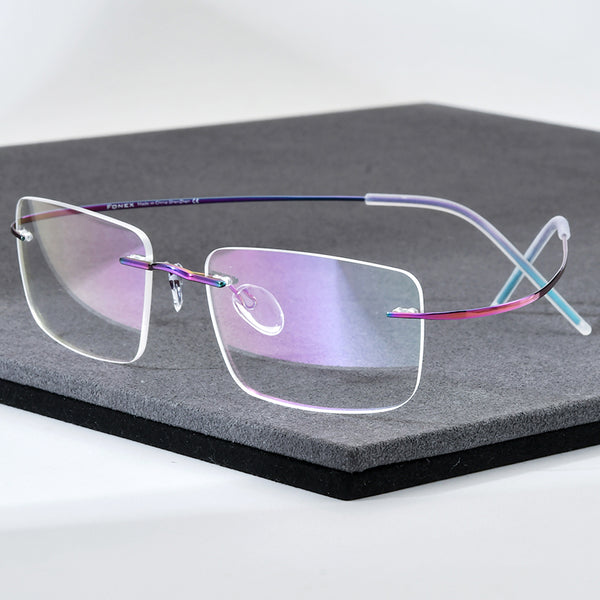 FONEXチタンリムレスメガネメンズ眼鏡フレームF85707 – FONEX-Eyeglasses