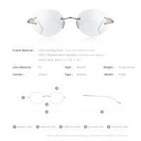 FONEX Sterling Silver S925 Glasses Frame Men Rimless Eyeglasses FS002