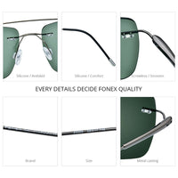 FONEX Titanium Alloy Rimless Sunglasses 20009