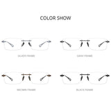 FONEX Titanium Glasses Frame Men Square Rimless Eyeglasses ACT-Fix