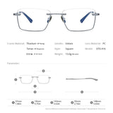 FONEX Titanium Glasses Frame Semi Rim Men Square Eyeglasses DTX-416