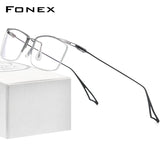 FONEX Titanium Glasses Frame Men Square Eyeglasses F98640
