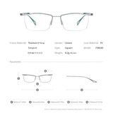 FONEX Titanium Glasses Frame Men Square Eyeglasses F98640