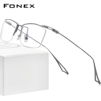 FONEX Titanium Glasses Frame Men Semi Rim Square Eyeglasses ACT-Four