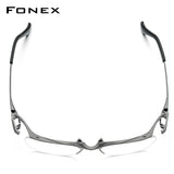 FONEX Titanium Glasses Frame Men Square Half Eyeglasses Frame F85709