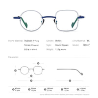 FONEX Titanium Glasses Frame Women Round Square Eyeglasses F85747