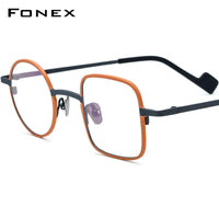 FONEX Titanium Glasses Frame Women Round Square Eyeglasses F85747