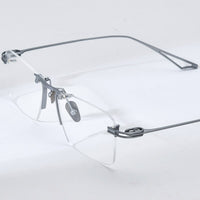 FONEX Titanium Glasses Frame Rimless Men Square Eyeglasses Act-Six