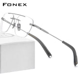 FONEX Titanium Glasses Frame Men Square Eyeglasses DTX-419