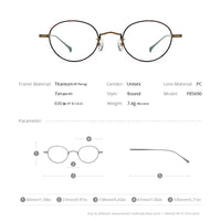FONEX Titanium Glasses Frame Men Round Eyeglasses F85690