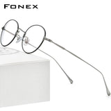 FONEX Titanium Glasses Frame Men Round Eyeglasses F85690