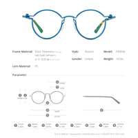 FONEX Titanium Glasses Frame Women Round Eyeglasses F85696