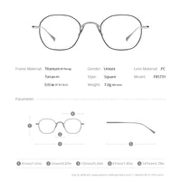 FONEX Titanium Glasses Frame Women Square Eyeglasses F85731