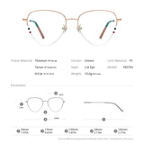 FONEX Titanium Glasses Frame Women Cat eye Eyeglasses F85743