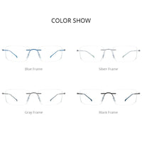 FONEX Titanium Rimless Glasses Frame Men Square Eyeglasses F85708