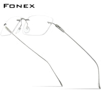 FONEX Titanium Rimless Glasses Frame Men Square Eyeglasses F85708