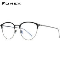 FONEX Titanium Glasses Frame Men Round Eyeglasses F85655