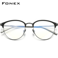 FONEX Titanium Brillengestell Herren Runde Brille F85655