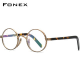 FONEX Titanium Glasses Frame Men Oval Eyeglasses F85650