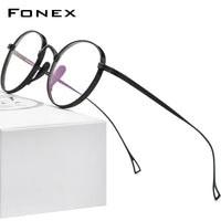 FONEX Titanium Glasses Frame Men Round Eyeglasses F85651