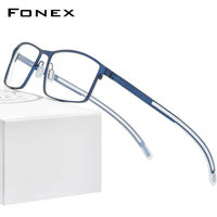 FONEX Legierung Brillengestell Damen Quadratisch Schraubenlos Brille 995