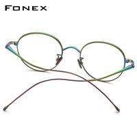 FONEX Titanium Glasses Frame Women Round Eyeglasses 8558