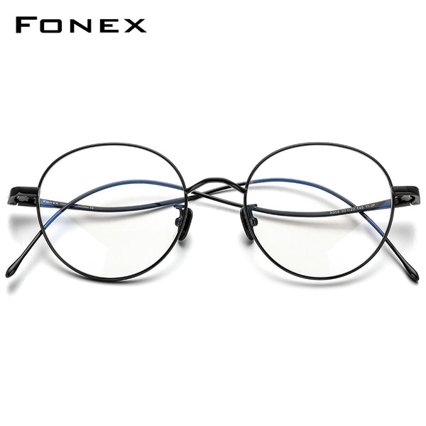 FONEX Titanium Glasses Frame Women Round Eyeglasses 8558