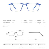 FONEX Alloy Glasses Frame Men Square Screwless Eyeglasses 997