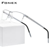 FONEX Alloy Glasses Frame Men Square Screwless Eyeglasses 992