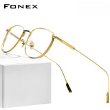 FONEX Titanium Glasses Frame Men Oversize Eyeglasses 8517
