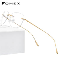 FONEX Randlose Brille Herren Brillengestell 8107