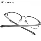 FONEX Alloy Glasses Frame Men Square Screwless Eyeglasses 987