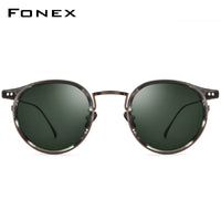 FONEX Acetat-Titan-Herren-Quadrat-polarisierte Sonnenbrille T850