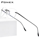 FONEX Rimless Glasses Men Eyeglasses Frame 8107
