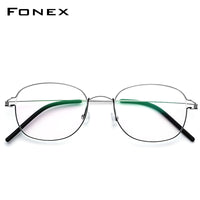 FONEX Titanlegierung Brillengestell Männer Quadratische schraubenlose Brille 98618