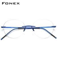 FONEXチタンリムレスメガネ女性用眼鏡フレーム8563