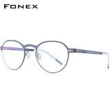 FONEX Legierungs-Brillengestell-Frauen-runde schraubenlose Brillen 994
