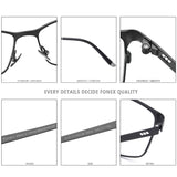 FONEX Titanium Glasses Frame Men Square Eyeglasses 8505