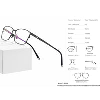 FONEX Titan Brillengestell Herren Quadratische Brille 8505