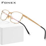 FONEX Titanium Glasses Frame Men Square Eyeglasses 8505